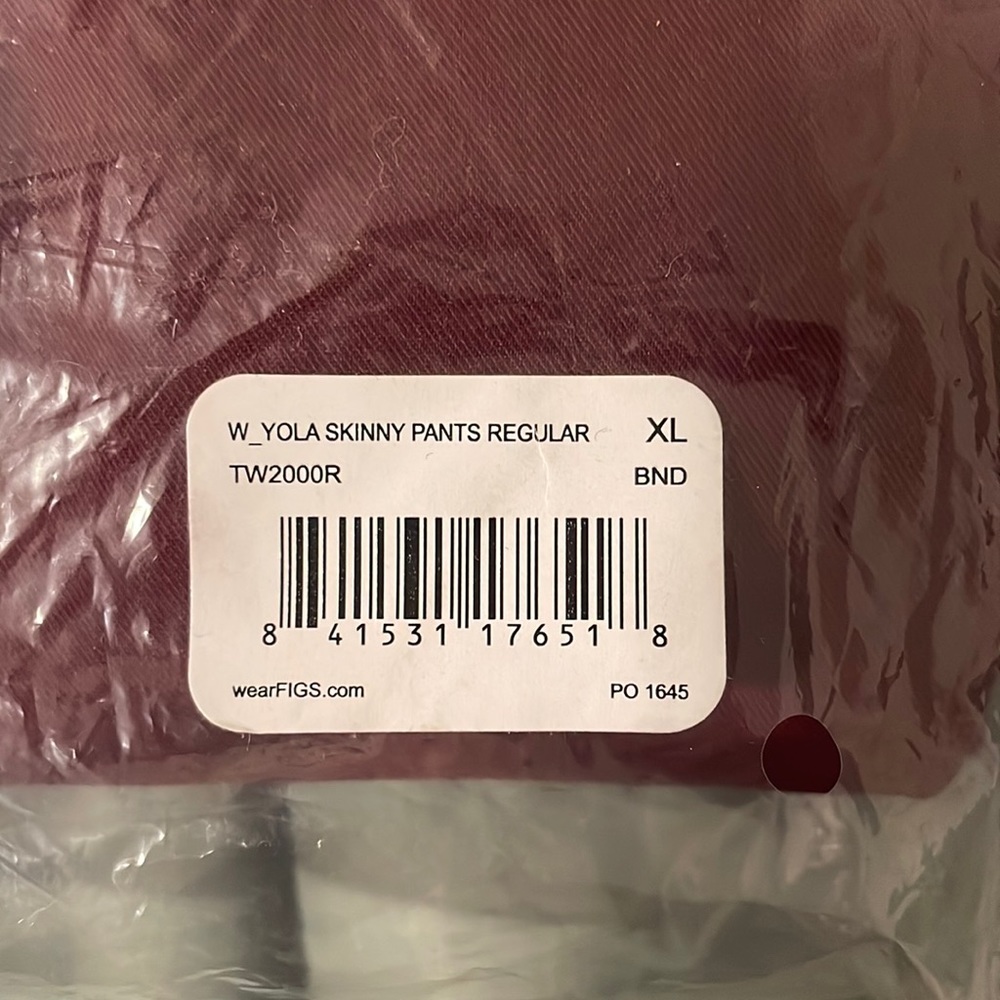 Figs Women's Burgundy Yola™ - Skinny Scrub Pants - XL / Burgundy - Picture 4 of 5